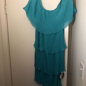 Tiered Teal Dress